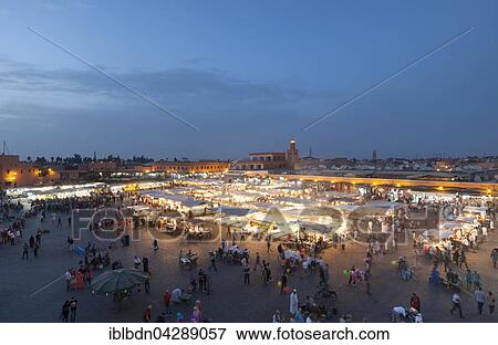 Djemaa el Fnaa square at dusk, Marrakech, Morocco, Africa View Large Photo Image Stock Photo - Djemaa el Fnaa square at dusk, Marrakech, Morocco, Africa. Fotosearch
