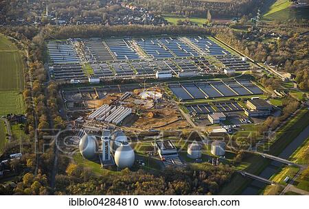 Emschermundung sewage works, digesters, Dinslaken, Walsum, Duisburg, Ruhr district, North Rhine-Westphalia, Germany, Europe View Large Photo Image Stock Image - Emschermundung sewage works, digesters, Dinslaken, Walsum, Duisburg, Ruhr district, North Rhine-Westphalia, Germany, Europe. Fotosearch