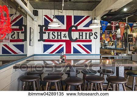 Stock Photography - Fish and chips, restaurant on Pier 39, port, San Francisco, California, USA, North America. Fotosearch