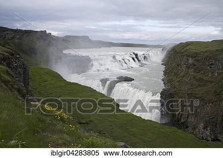 Gullfoss waterfall on the river Hvita, Iceland, Europe View Large Photo Image Stock Photography - Gullfoss waterfall on the river Hvita, Iceland, Europe. Fotosearch