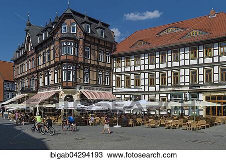 Half-timbered houses and cafes, market square, Wernigerode, Harz, Saxony-Anhalt, Germany, Europe View Large Photo Image Stock Image - Half-timbered houses and cafes, market square, Wernigerode, Harz, Saxony-Anhalt, Germany, Europe. Fotosearch