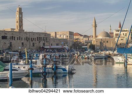Harbor with historic centre, a UNESCO World Heritage Site Acre, Northern District, Israel, Asia View Large Photo Image Stock Image - Harbor with historic centre, a UNESCO World Heritage Site Acre, Northern District, Israel, Asia. Fotosearch