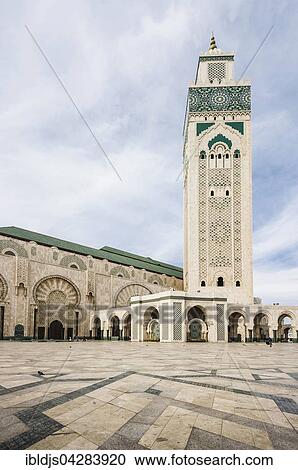 Hassan II Mosque, Casablanca, Morocco, Africa View Large Photo Image Stock Image - Hassan II Mosque, Casablanca, Morocco, Africa. Fotosearch