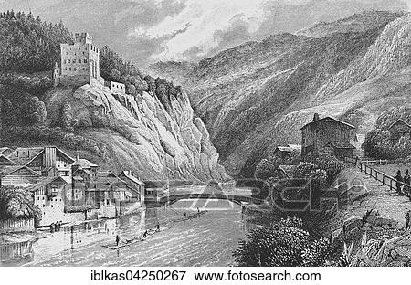 Historic city view, steel engraving, Landeck am Inn around 1850, Tyrol, Austria, Europe View Large Photo Image Stock Photo - Historic city view, steel engraving, Landeck am Inn around 1850, Tyrol, Austria, Europe. Fotosearch