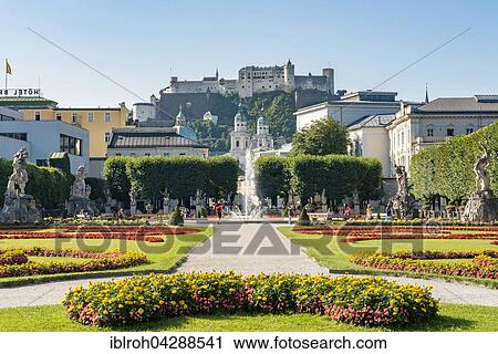 Hohensalzburg Castle and Mirabell Gardens, Salzburg, Austria, Europe View Large Photo Image Stock Image - Hohensalzburg Castle and Mirabell Gardens, Salzburg, Austria, Europe. Fotosearch