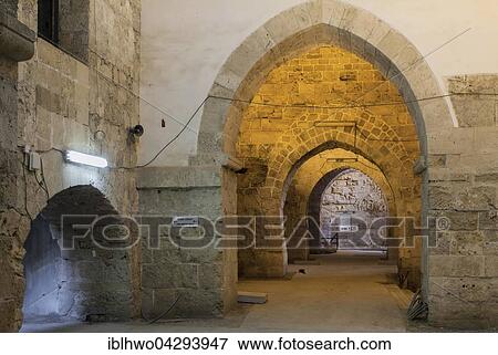 Stock Photo - Hospitallerian citadel, fortress of the Crusaders, UNESCO World Heritage Site historic centre Acre, Northern District, Israel, Asia. Fotosearch