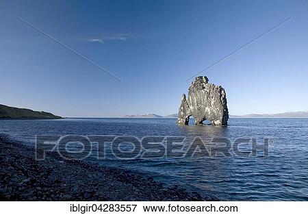 Hvitserkur, striking basalt rocks in sea, east coast of Vatsnes peninsula, Iceland, Europe View Large Photo Image Stock Photo - Hvitserkur, striking basalt rocks in sea, east coast of Vatsnes peninsula, Iceland, Europe. Fotosearch