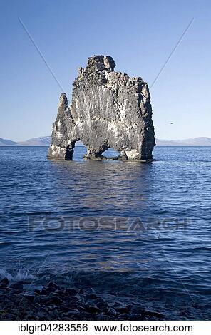 Hvitserkur, striking basalt rocks in sea, east coast of Vatsnes peninsula, Iceland, Europe View Large Photo Image Stock Photograph - Hvitserkur, striking basalt rocks in sea, east coast of Vatsnes peninsula, Iceland, Europe. Fotosearch