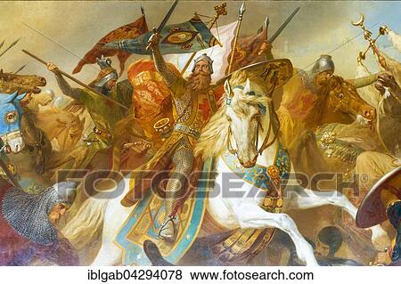 Imperial Hall, mural of Frederick Barbarossa in battle against Islamic army, Battle near Iconium, Imperial Palace, Kaiserpfalz, UNESCO World Heritage Site, Goslar, Harz, Lower Saxony, Germany, Europe View Large Photo Image Stock Photo - Imperial Hall, mural of Frederick Barbarossa in battle against Islamic army, Battle near Iconium, Imperial Palace, Kaiserpfalz, UNESCO World Heritage Site, Goslar, Harz, Lower Saxony, Germany, Europe. Fotosearch
