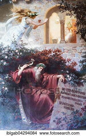 Picture - Imperial Hall, mural of Sleeping Beauty, Imperial Palace, Kaiserpfalz, UNESCO World Heritage Site, Goslar, Harz, Lower Saxony, Germany, Europe. Fotosearch