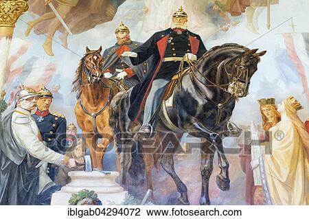 Stock Image - Imperial Hall, mural of Wilhelm I, Imperial Palace, Kaiserpfalz, UNESCO World Heritage Site, Goslar, Harz, Lower Saxony, Germany, Europe. Fotosearch