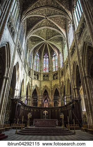 Interior, Bordeaux Cathedral, Bordeaux, France, Europe View Large Photo Image Stock Photography - Interior, Bordeaux Cathedral, Bordeaux, France, Europe. Fotosearch