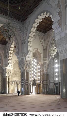 Interior, large prayer hall, Hassan II Mosque, Casablanca, Grand Casablanca Region, Morocco, Africa View Large Photo Image Stock Image - Interior, large prayer hall, Hassan II Mosque, Casablanca, Grand Casablanca Region, Morocco, Africa. Fotosearch