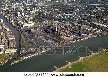 Picture - Kasseler Feld, Rhine, Duisport, Duisburg, Ruhr district, North Rhine-Westphalia, Germany, Europe. Fotosearch