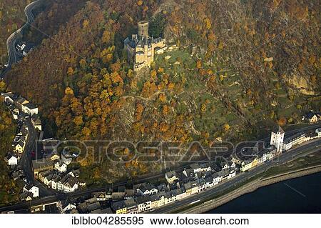 Katz Castle at Sankt Goarshausen, UNESCO World Heritage Site, Rhine Valley, Rhineland-Palatinate, Germany, Europe View Large Photo Image Stock Photography - Katz Castle at Sankt Goarshausen, UNESCO World Heritage Site, Rhine Valley, Rhineland-Palatinate, Germany, Europe. Fotosearch