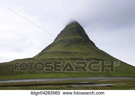 Stock Image - Kirkjufell, mountain at Grundafjordur, Iceland, Europe. Fotosearch
