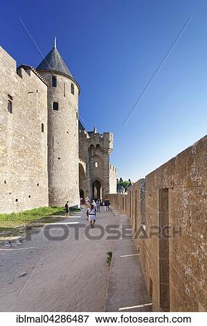 Stock Photo - La Cite, medieval fortress city, Carcassonne, UNESCO World Heritage Site, Languedoc-Roussillon, South of France, France, Europe. Fotosearch