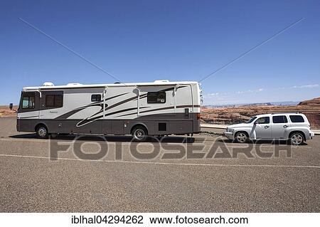 Large caravan with car attached, Lake Powell, Page, Arizona, USA, North America View Large Photo Image Stock Image - Large caravan with car attached, Lake Powell, Page, Arizona, USA, North America. Fotosearch