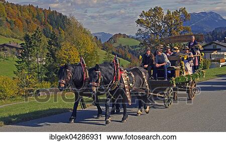 Leonhardiritt procession, carriage, behind Zahmer Kaiser, Thiersee, Tyrol, Austria, Europe View Large Photo Image Stock Image - Leonhardiritt procession, carriage, behind Zahmer Kaiser, Thiersee, Tyrol, Austria, Europe. Fotosearch