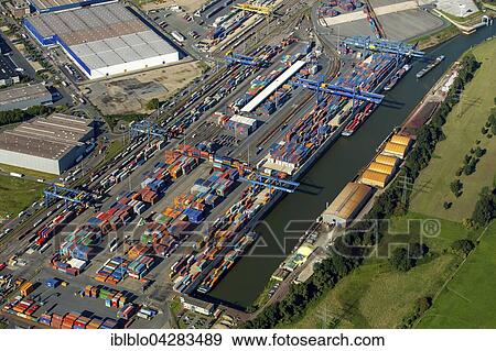 Logport I Duisport, logistics center Rheinhausen, Duisburg, Ruhr district, North Rhine-Westphalia, Germany, Europe View Large Photo Image Stock Photo - Logport I Duisport, logistics center Rheinhausen, Duisburg, Ruhr district, North Rhine-Westphalia, Germany, Europe. Fotosearch