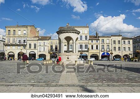 Main square, Place Abel Surchamp, Libourne, Departement Gironde, France, Europe View Large Photo Image Stock Image - Main square, Place Abel Surchamp, Libourne, Departement Gironde, France, Europe. Fotosearch