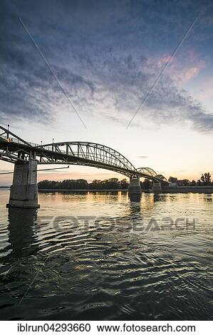 Stock Image - Maria Valeria bridge, bridge across the Danube, linking Esztergom, Hungary and Sturovo, Slovakia, Europe. Fotosearch