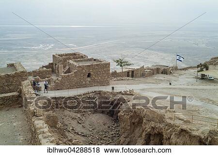 Stock Photo - Masada, Jewish fortress, about 30 v. Chr., table mountain, Masada National Park, UNESCO World Heritage, Israel, Asia. Fotosearch