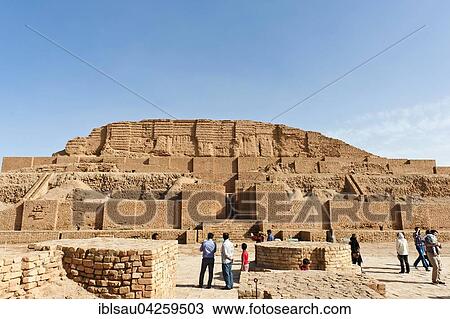 Stock Image - Middle-Elamite royal city with Ziggurat, Mesopotamian temple tower, Chogha Zanbil, antique Dur Untash, UNESCO World Heritage List, Khuzestan, Iran, Asia. Fotosearch