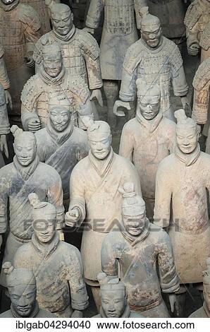 Stock Image - Museum of the Terracotta Warriors, Mausoleum of the first Qin Emperor, Xian, Shaanxi Province, China, Asia. Fotosearch