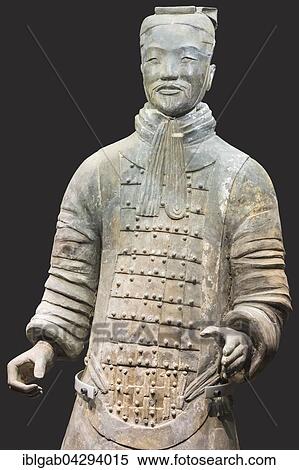 Stock Photography - Museum of the Terracotta Warriors, Middle-ranking Officer, Mausoleum of the first Qin Emperor, Xian, Shaanxi Province, China, Asia. Fotosearch