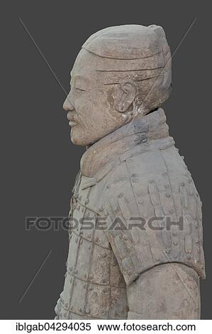 Stock Photography - Museum of the Terracotta Warriors, Terracotta Warrior, Mausoleum of the first Qin Emperor, Xian, Shaanxi Province, China, Asia. Fotosearch