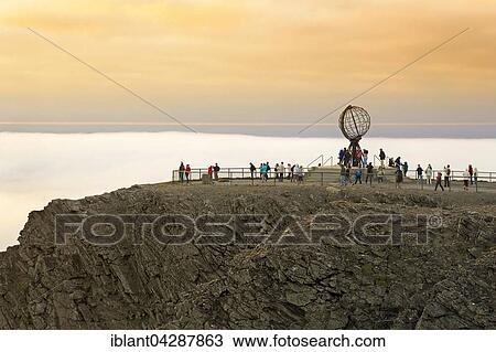 Nordkapp platform with globe in front of evening sky, Nordkapplataet, Nordkapp, Mageroya, Finnmark County, Norway, Europe View Large Photo Image Stock Image - Nordkapp platform with globe in front of evening sky, Nordkapplataet, Nordkapp, Mageroya, Finnmark County, Norway, Europe. Fotosearch