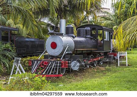Stock Photo - Nostalgic steam locomotives, Marcelo Salado Sugar Museum, Caibarien, Remedios, Cuba, North America. Fotosearch