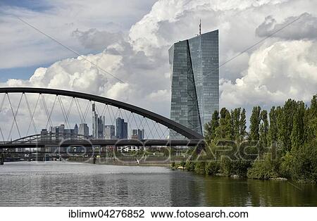 Osthafenbrucke bridge and European Central Bank, ECB, Frankfurt am Main, Hesse, Germany, Europe View Large Photo Image Stock Image - Osthafenbrucke bridge and European Central Bank, ECB, Frankfurt am Main, Hesse, Germany, Europe. Fotosearch