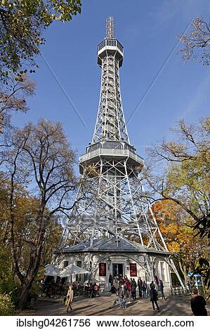 Stock Photograph - Petrin Lookout Tower on Petrin, Prague, Czech Republic, Europe. Fotosearch