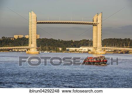 Pont Jacques Chaban-Delmas, vertical-lift bridge, Garonne river, Bordeaux, France, Europe View Large Photo Image Stock Photo - Pont Jacques Chaban-Delmas, vertical-lift bridge, Garonne river, Bordeaux, France, Europe. Fotosearch