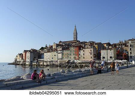 Stock Image - Port of Rovinj, historic centre, Istria, Croatia, Europe. Fotosearch