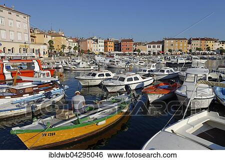 Stock Photograph - Port of Rovinj, historic centre, Istria, Croatia, Europe. Fotosearch