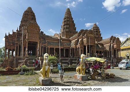 Prasat Phnom Reap, temple at Sangkat Ponhea Pon, Ponhea Lueu District, Phnom Penh, Cambodia, Asia View Large Photo Image Stock Photography - Prasat Phnom Reap, temple at Sangkat Ponhea Pon, Ponhea Lueu District, Phnom Penh, Cambodia, Asia. Fotosearch