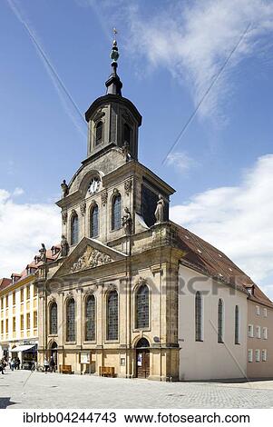 Stock Image - Protestant Spitalkirche from 1750, Bayreuth, Upper Franconia, Bavaria, Germany, Europe. Fotosearch