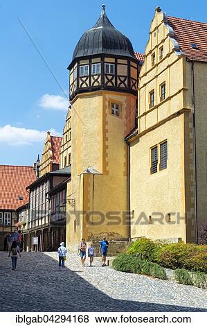 Stock Photo - Quedlinburg Castle, UNESCO World Heritage Site, Quedlinburg, Harz, Saxony-Anhalt, Germany, Europe. Fotosearch
