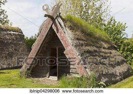 Reconstructed house, Trelleborg Museum of the Viking Age, Slagelse, Zealand, Denmark, Europe View Large Photo Image Stock Photograph - Reconstructed house, Trelleborg Museum of the Viking Age, Slagelse, Zealand, Denmark, Europe. Fotosearch