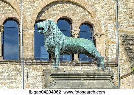 Replica of Brunswick Lion, bronze statue, Imperial Palace, Kaiserpfalz, UNESCO World Heritage Site, Goslar, Harz, Lower Saxony, Germany, Europe View Large Photo Image Stock Image - Replica of Brunswick Lion, bronze statue, Imperial Palace, Kaiserpfalz, UNESCO World Heritage Site, Goslar, Harz, Lower Saxony, Germany, Europe. Fotosearch