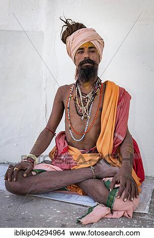 Sadhu in lotus position, Pushkar, Rajasthan, India, Asia View Large Photo Image Picture - Sadhu in lotus position, Pushkar, Rajasthan, India, Asia. Fotosearch