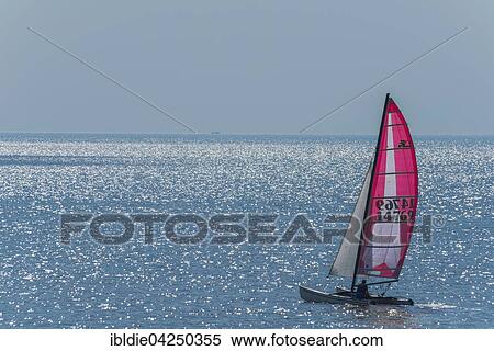 Sailor on a catamaran, North Sea, Schleswig-Holstein, Germany, Europe View Large Photo Image Stock Photography - Sailor on a catamaran, North Sea, Schleswig-Holstein, Germany, Europe. Fotosearch