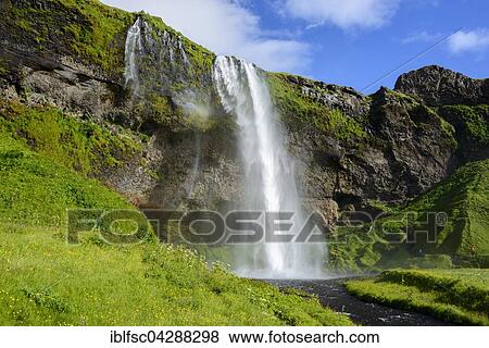 Seljalandsfoss Waterfall, Seljalandsa river, Suourland, Iceland, Europe View Large Photo Image Stock Photo - Seljalandsfoss Waterfall, Seljalandsa river, Suourland, Iceland, Europe. Fotosearch