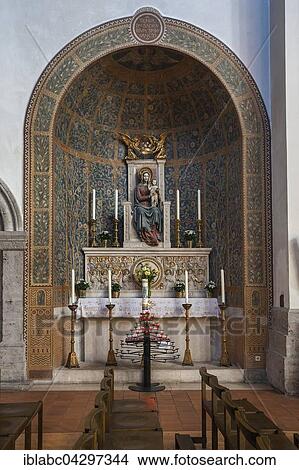 Side altar, Neo-Romanesque parish church of St. Anna, Lehel, Munich, Bavaria, Germany, Europe View Large Photo Image Picture - Side altar, Neo-Romanesque parish church of St. Anna, Lehel, Munich, Bavaria, Germany, Europe. Fotosearch