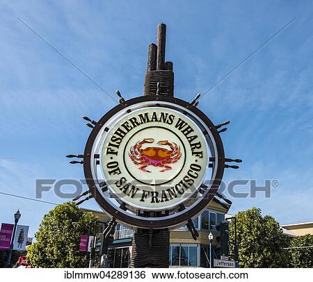 Sign, Fishermans Wharf at the harbor, San Francisco, California, USA, North America View Large Photo Image Stock Photograph - Sign, Fishermans Wharf at the harbor, San Francisco, California, USA, North America. Fotosearch