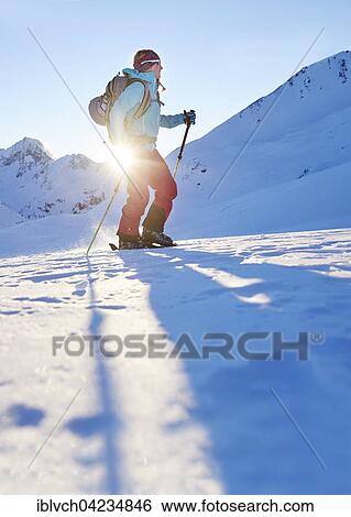 Ski tourer during ascent, Kuhtai, Tyrol, Austria, Europe View Large Photo Image Stock Photograph - Ski tourer during ascent, Kuhtai, Tyrol, Austria, Europe. Fotosearch