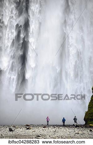 Stock Image - Skogafoss waterfall, Skoga River, Skogar, Iceland, Europe. Fotosearch